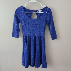 LC Lauren Conrad Skater Fit & Flare Dress Heart 3/4 Sleeve Romantic Sweetheart